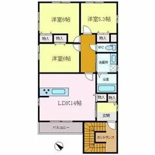 プリオール牧野Ⅲ【1階】の間取り