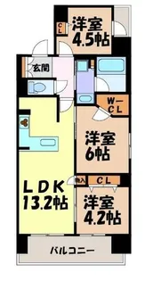 プレサンスグラン栄THE TOWER【7階】の間取り