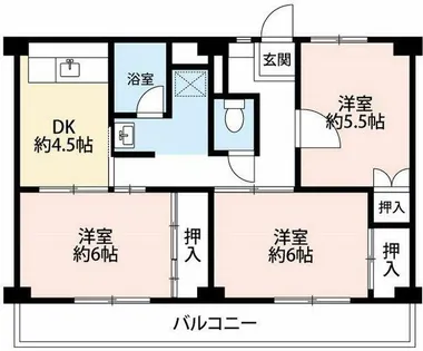 ビレッジハウス幸田3号棟【302号室】の間取り
