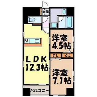 ポルタニグラ千代田【9階】の間取り