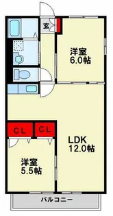 ビューテラス清田2棟【1階】の間取り