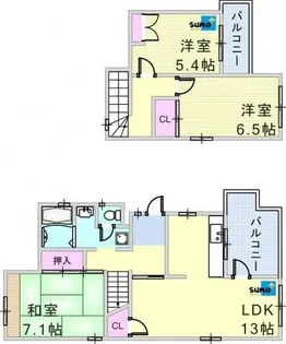 シティハイツ竜が岡1号棟【204号室】の間取り
