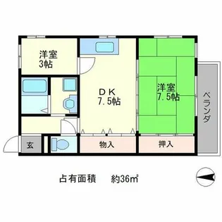 ハイツ葵【2階】の間取り