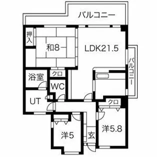 ヒルクレスト・ランターネ寺塚【402号室】の間取り