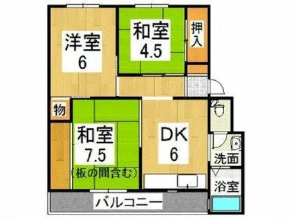 南海北野田グリーンハイツ【3階】の間取り