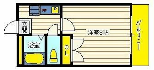 ウインズ魚住【104号室】の間取り