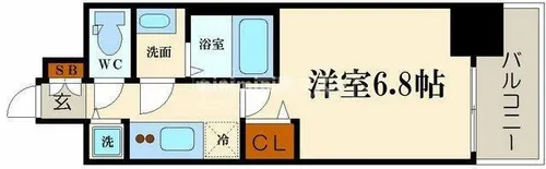 プレサンス立売堀パークシティ【6階】の間取り