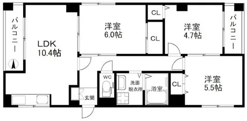 ル・シャトーノーブル【2階】の間取り
