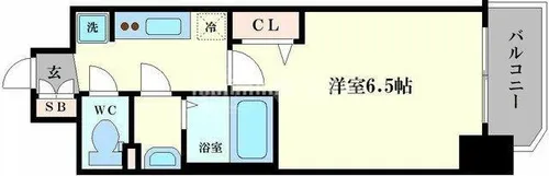 プレサンスOSAKA DOMECITYビーツ【9階】の間取り