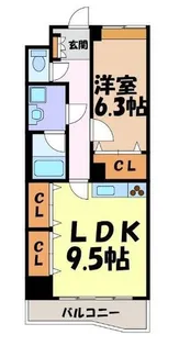 プログレスアサダ瓦町【4階】の間取り