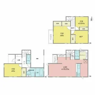 愛知県名古屋市北区芳野3丁目【一戸建】の間取り