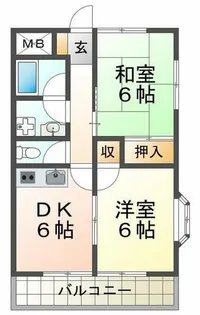 2DKの間取り画像