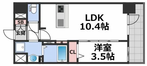 S-RESIDENCE堺筋本町Deux【4階】の間取り