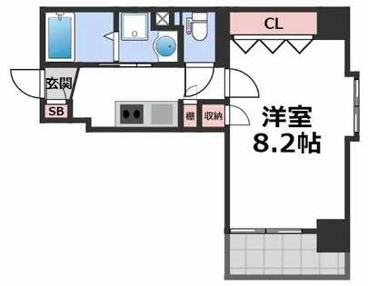 クレール玉造【1階】の間取り