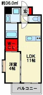 ONE PROJECT三萩野【4階】の間取り