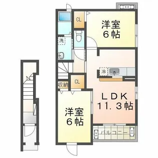 サンフレンズ【2階】の間取り