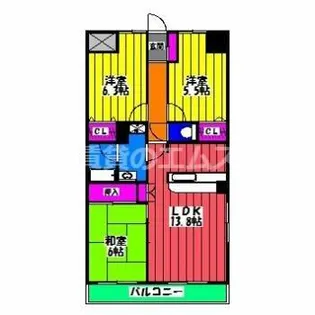 サンヒルズ東那珂【805号室】の間取り