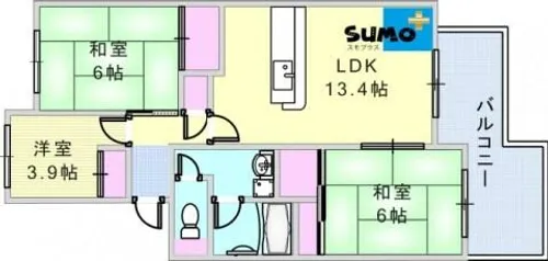 シティハイツ狩口5号棟【502号室】の間取り