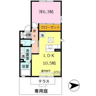 イーストコート【1階】の間取り