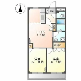 マンションソレイユ【1階】の間取り