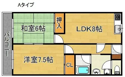 ロイヤルガーデン名越【2階】の間取り