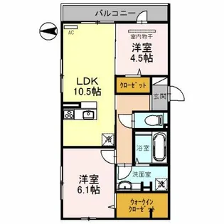 はぁ~と六万寺【3階】の間取り