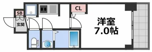 S-RESIDENCE都島【7階】の間取り