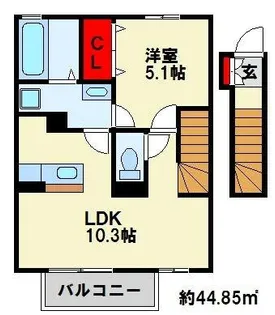 ローズハイツナナ【2階】の間取り