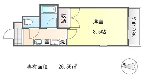 HTロイヤルハウス北白川【2階】の間取り