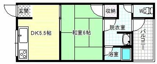 羽鹿コーポ第1棟【207号室】の間取り