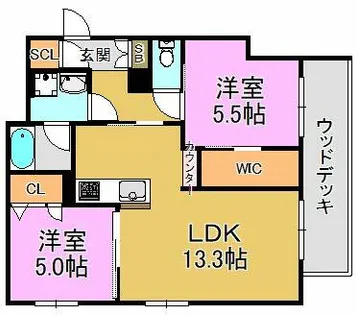 シャーメゾンTG Via Sole【1階】の間取り