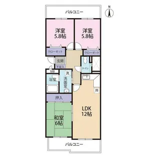 グランドメゾン六甲箕岡(0004276)【2階】の間取り