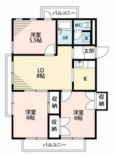 コメルスⅢ【402号室】の間取り