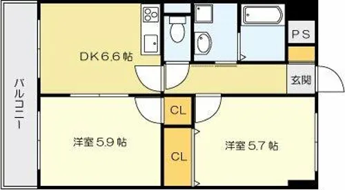 ニューシティアパートメンツ南小倉Ⅱ【1013号室】の間取り