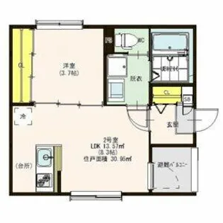 ハーモニーテラス汐田町Ⅱ【2階】の間取り