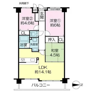 ラウンドコート京都醍醐(110032)【4階】の間取り