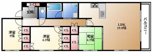 レザンドール東山元町【4階】の間取り