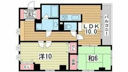 カサベラ中山手通【5階】の間取り