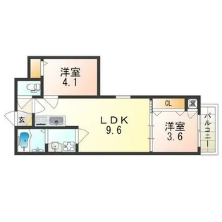 ラ・セーヌ安立【1階】の間取り