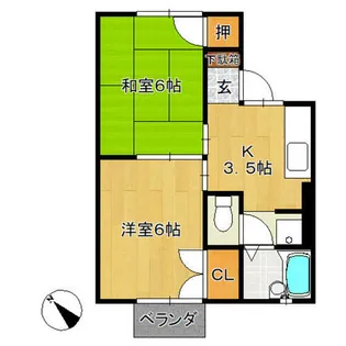 ファミールユタカ B棟【2階】の間取り