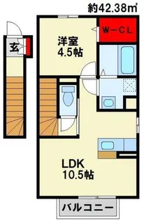 メゾンド・グロウ22【201号室】の間取り
