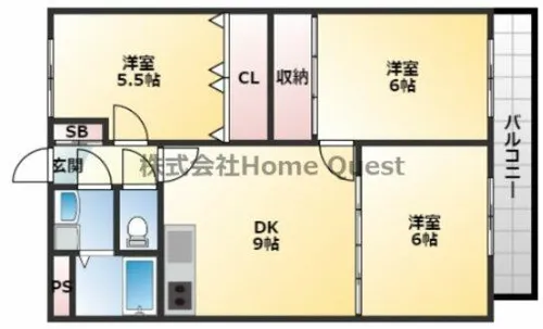 サンウォークⅡ【2階】の間取り
