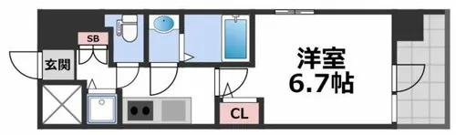 エスリード松屋町SOUTH【8階】の間取り