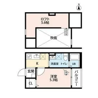 プレミア中村公園【201号室】の間取り