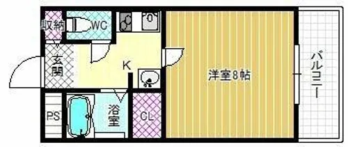 プロスパーハイツ古市【7階】の間取り