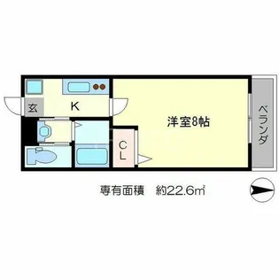 アークリード洛北【3階】の間取り