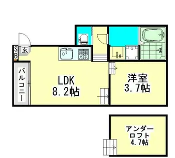 愛知県名古屋市中川区野田1丁目【アパート】の間取り