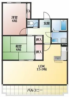 ハピネス八光【3階】の間取り