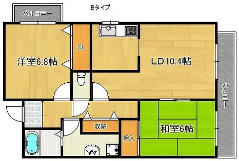 大阪府泉佐野市中町2丁目【マンション】の間取り