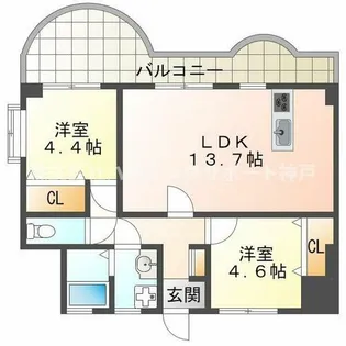 フルール名谷【2階】の間取り